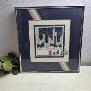 Vintage Framed Meredith Mark Designs Cross Stitch 'Skylights' 12x12